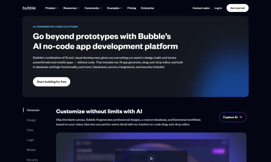 Bubble.io Features